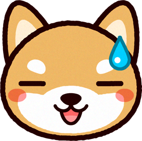 かわいい柴犬の顔のイラスト/動揺する