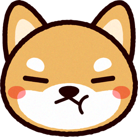 かわいい柴犬の顔のイラスト/不満