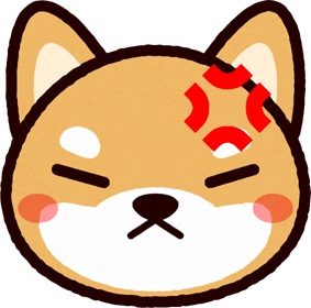 かわいい柴犬の顔のイラスト/怒る