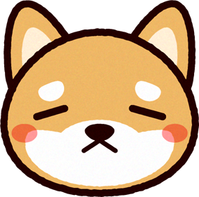 かわいい柴犬の顔のイラスト/困る