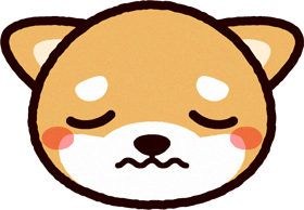 かわいい柴犬の顔のイラスト/悲しい
