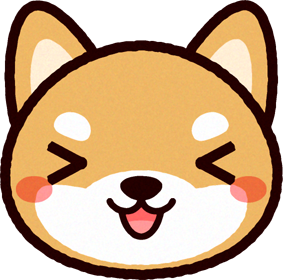 かわいい柴犬の顔のイラスト/喜ぶ