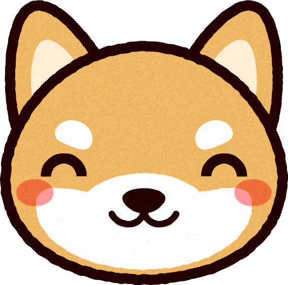 かわいい柴犬の顔のイラスト/ほほ笑む