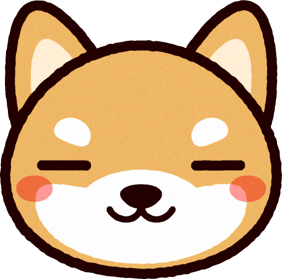 かわいい柴犬の顔のイラスト/目を閉じる