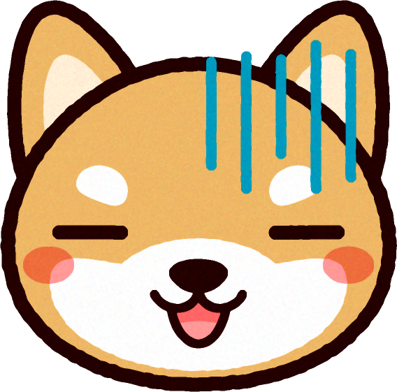 かわいい柴犬の顔のイラスト/血の気が引く