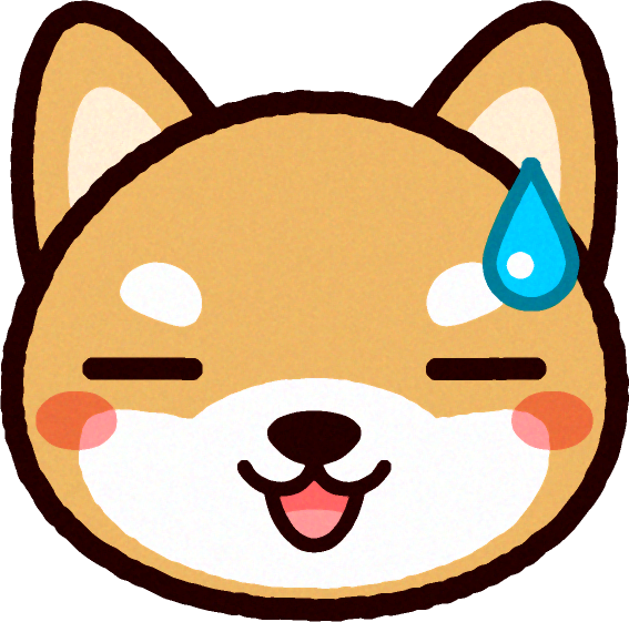 かわいい柴犬の顔のイラスト/動揺する