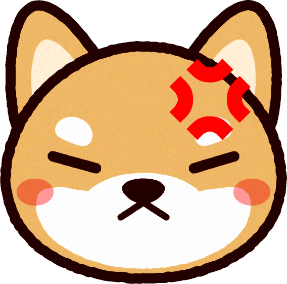 かわいい柴犬の顔のイラスト/怒る