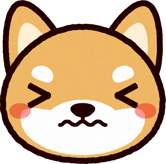 かわいい柴犬の顔のイラスト/くぅ~