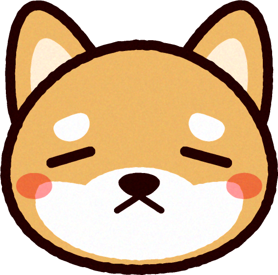 かわいい柴犬の顔のイラスト/困る