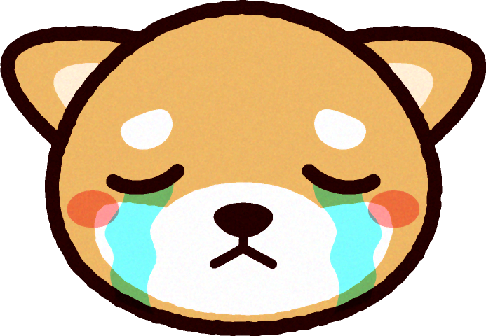 かわいい柴犬の顔のイラスト/泣く