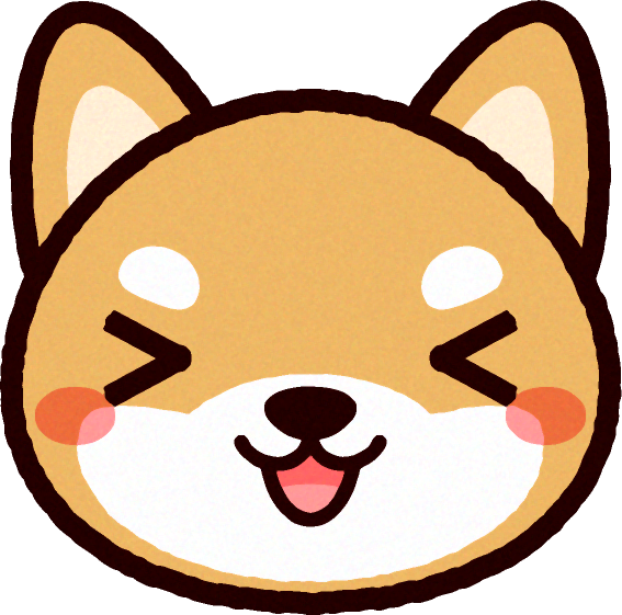 かわいい柴犬の顔のイラスト/喜ぶ