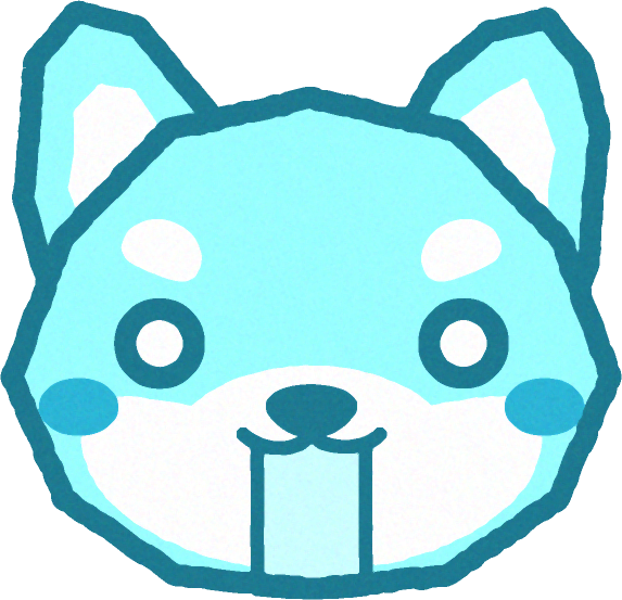 かわいい柴犬の顔のイラスト/固まる