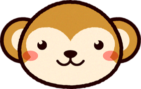 かわいい猿の顔のイラスト