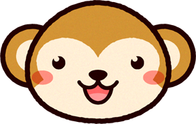 かわいい猿の顔のイラスト/口を開く