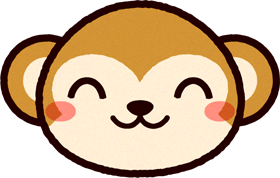 かわいい猿の顔のイラスト/ほほ笑む