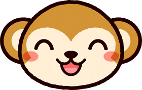 かわいい猿の顔のイラスト/笑う
