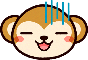 かわいい猿の顔のイラスト/血の気が引く