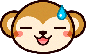 かわいい猿の顔のイラスト/動揺する