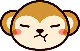 かわいい猿の顔のイラスト/不満