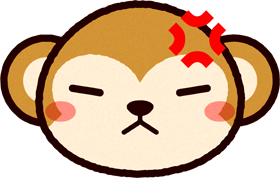かわいい猿の顔のイラスト/怒る