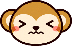 かわいい猿の顔のイラスト/くぅ～