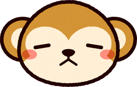 かわいい猿の顔のイラスト/困る