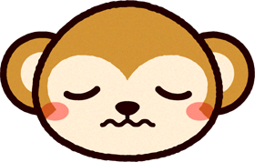 かわいい猿の顔のイラスト/悲しい