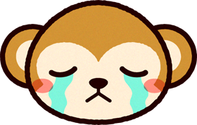 かわいい猿の顔のイラスト/泣く