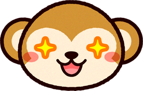かわいい猿の顔のイラスト/目を輝かす