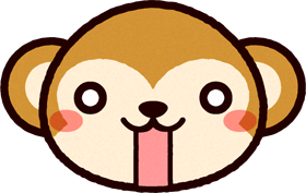 かわいい猿の顔のイラスト/驚く