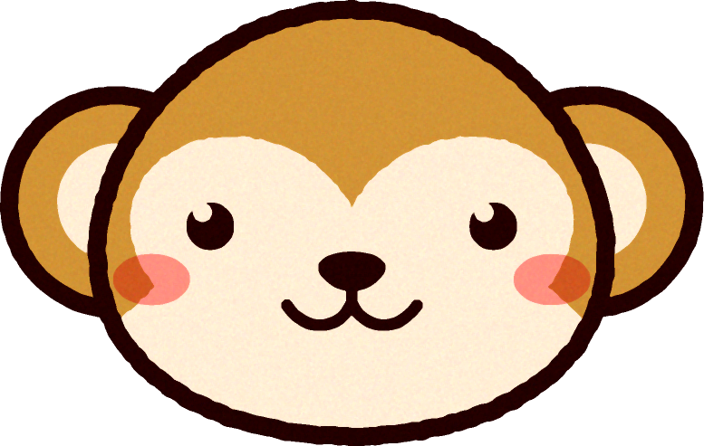 かわいい猿の顔のイラスト