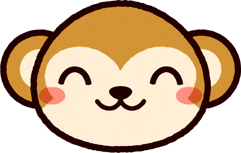 かわいい猿の顔のイラスト/ほほ笑む