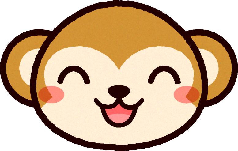 かわいい猿の顔のイラスト/笑う