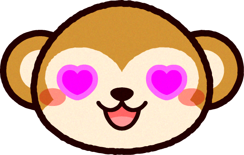 かわいい猿の顔のイラスト/目がハート