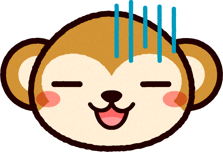 かわいい猿の顔のイラスト/血の気が引く