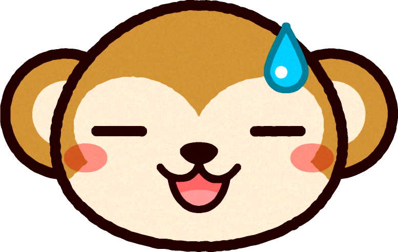 かわいい猿の顔のイラスト/動揺する