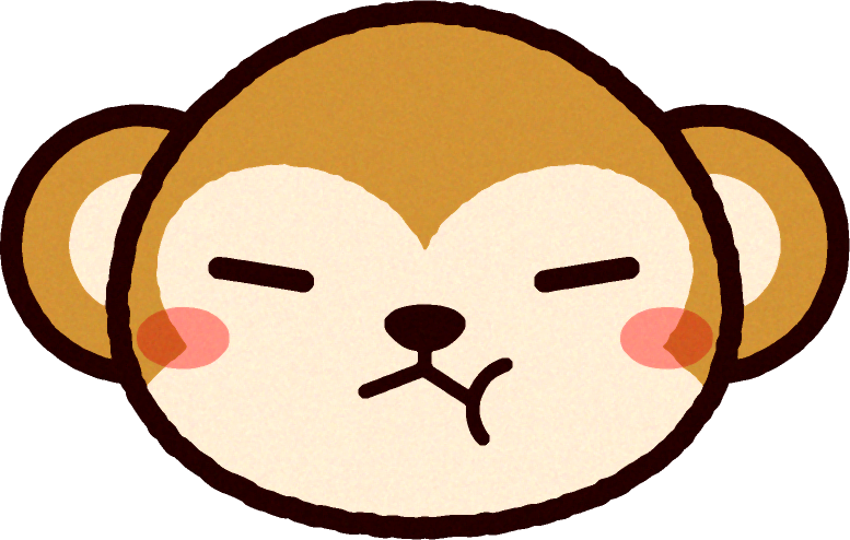 かわいい猿の顔のイラスト/不満