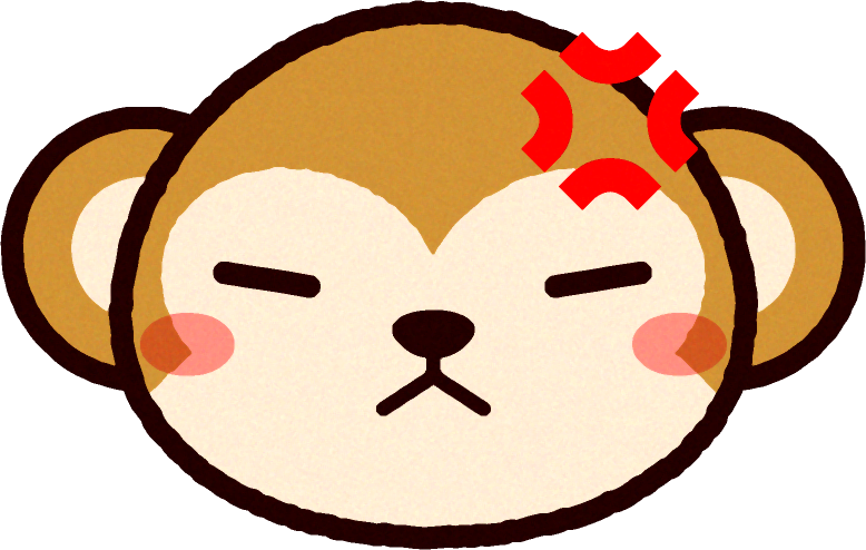かわいい猿の顔のイラスト/怒る