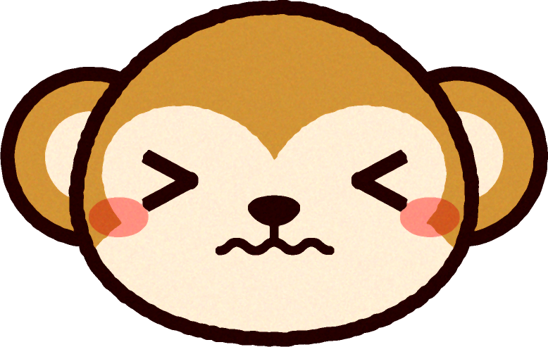 かわいい猿の顔のイラスト/くぅ～