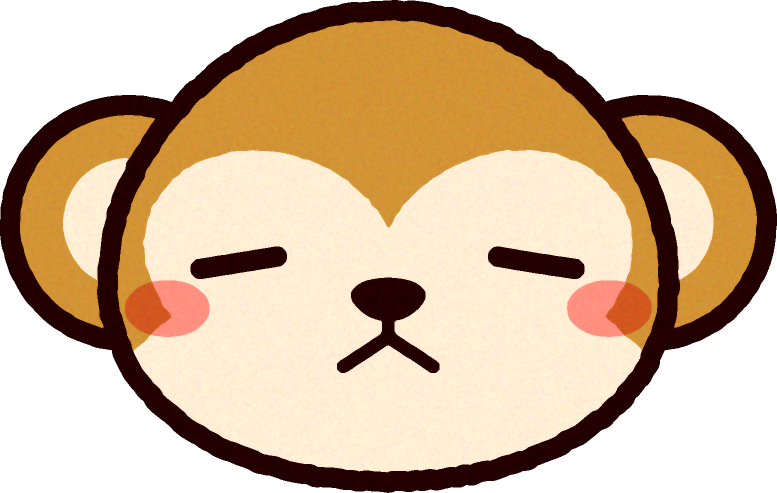かわいい猿の顔のイラスト/困る