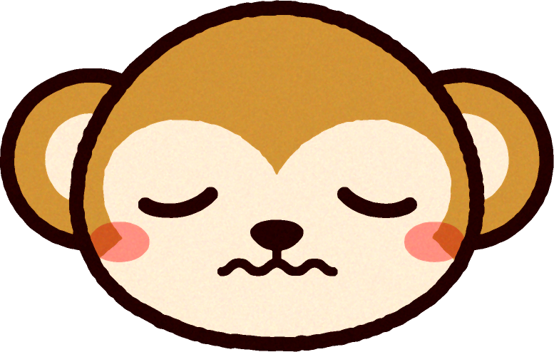 かわいい猿の顔のイラスト/悲しい