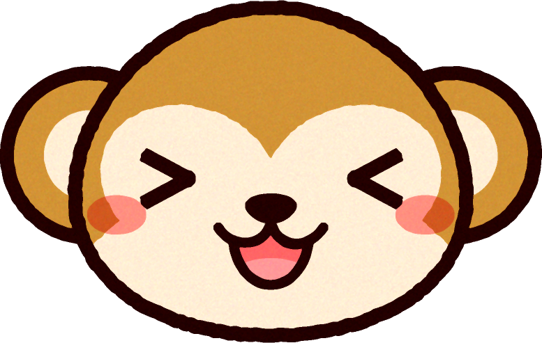 かわいい猿の顔のイラスト/喜ぶ