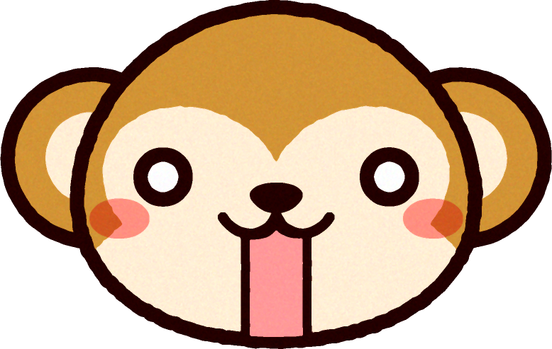 かわいい猿の顔のイラスト/驚く