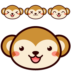 かわいいサルの顔イラスト