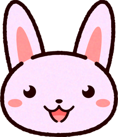 かわいいウサギの顔のイラスト/口を開く