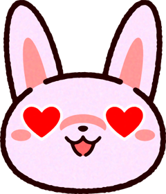 かわいいウサギの顔のイラスト/目がハート