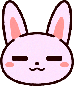 かわいいウサギの顔のイラスト/目を閉じる