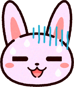 かわいいウサギの顔のイラスト/血の気が引く