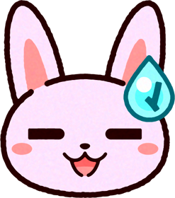 かわいいウサギの顔のイラスト/汗