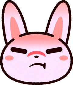 かわいいウサギの顔のイラスト/怒る